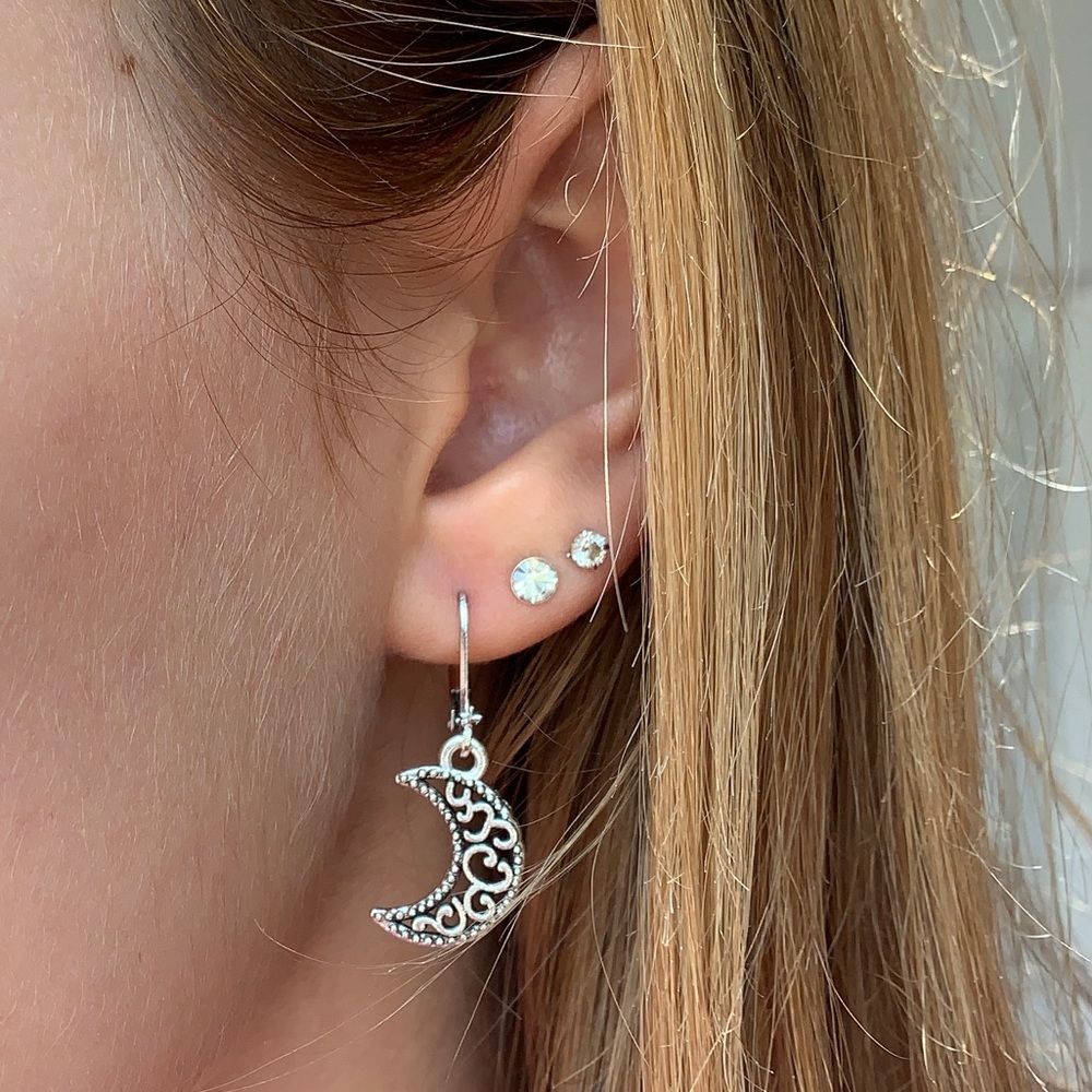 moon hoop earrings